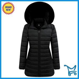 Waterproof Down Jacket Hooded Puffer Coat Warm Winter Thickened Hiking Outdoor